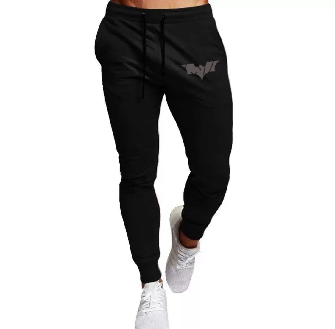Men's Plain Black Polyester Jogger Pants - 1 Pc