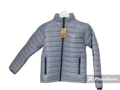 Grey puffer jackets