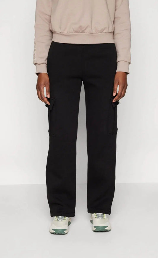 Men's Fleece Cargo Pants - 1 Pc Plain Black Comfort